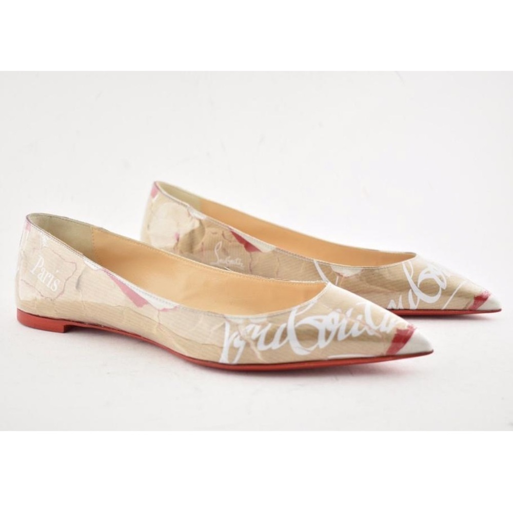 Christian Louboutin Ballala Kraft Flat PVC Nude